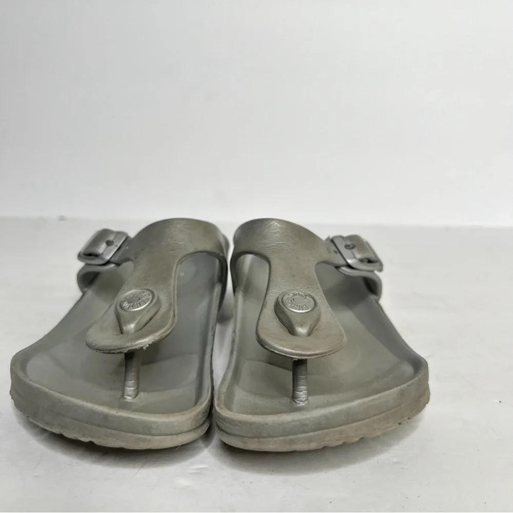 Birkenstock Gizeh Rubber Foam Sandals Grey Silver Size 33 Kids Size 2